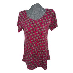 LulaRoe Classic T Maroon Pattern Top Large 14-16